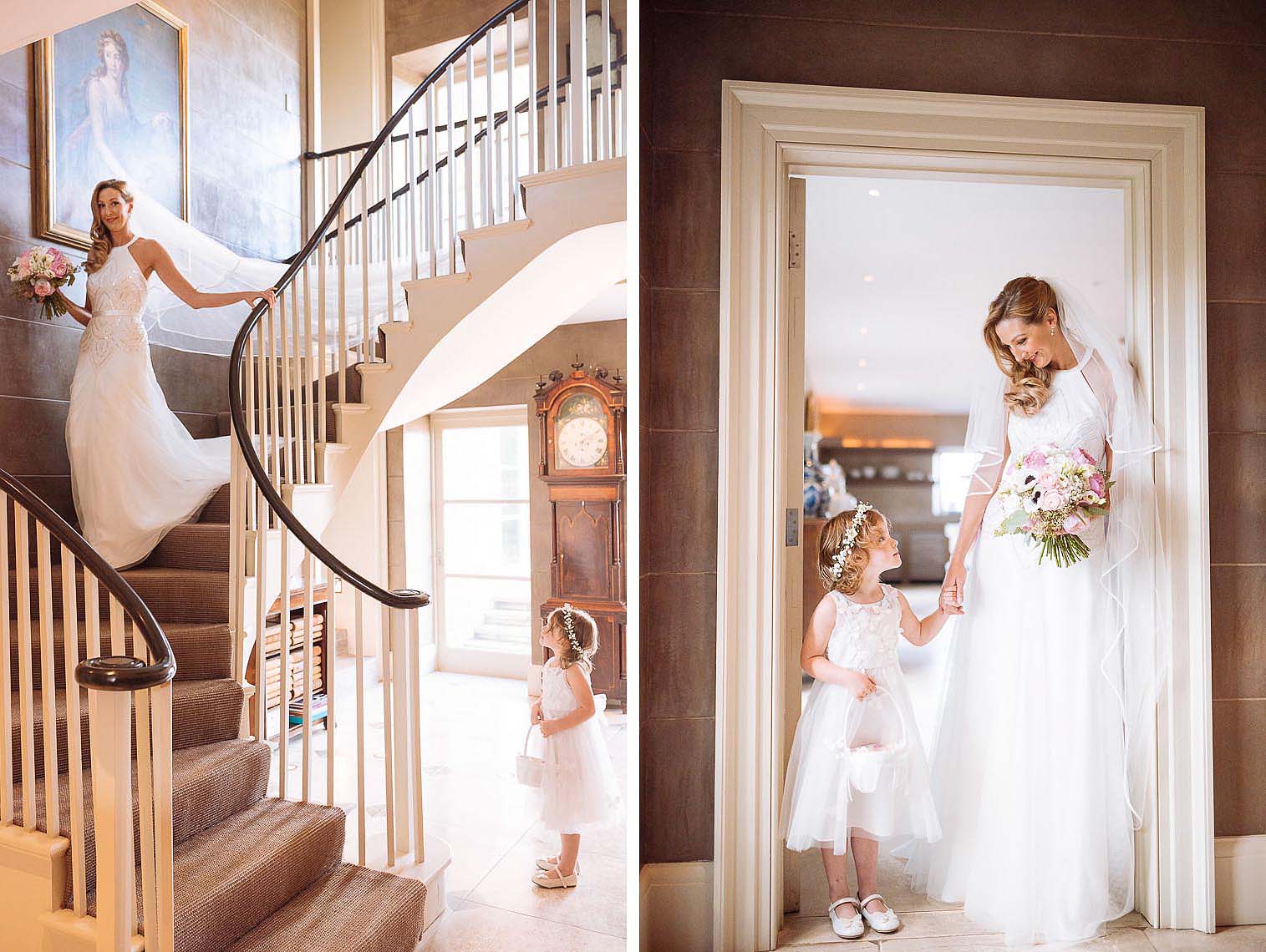 bride-with-flowergirl-axnoller-house-dorset-07