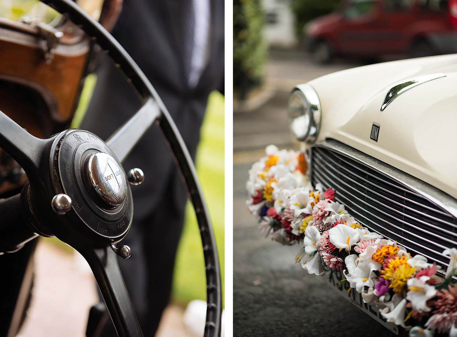 vintage-car-steering-wheel-wedding-decor-floral-bonnet-13